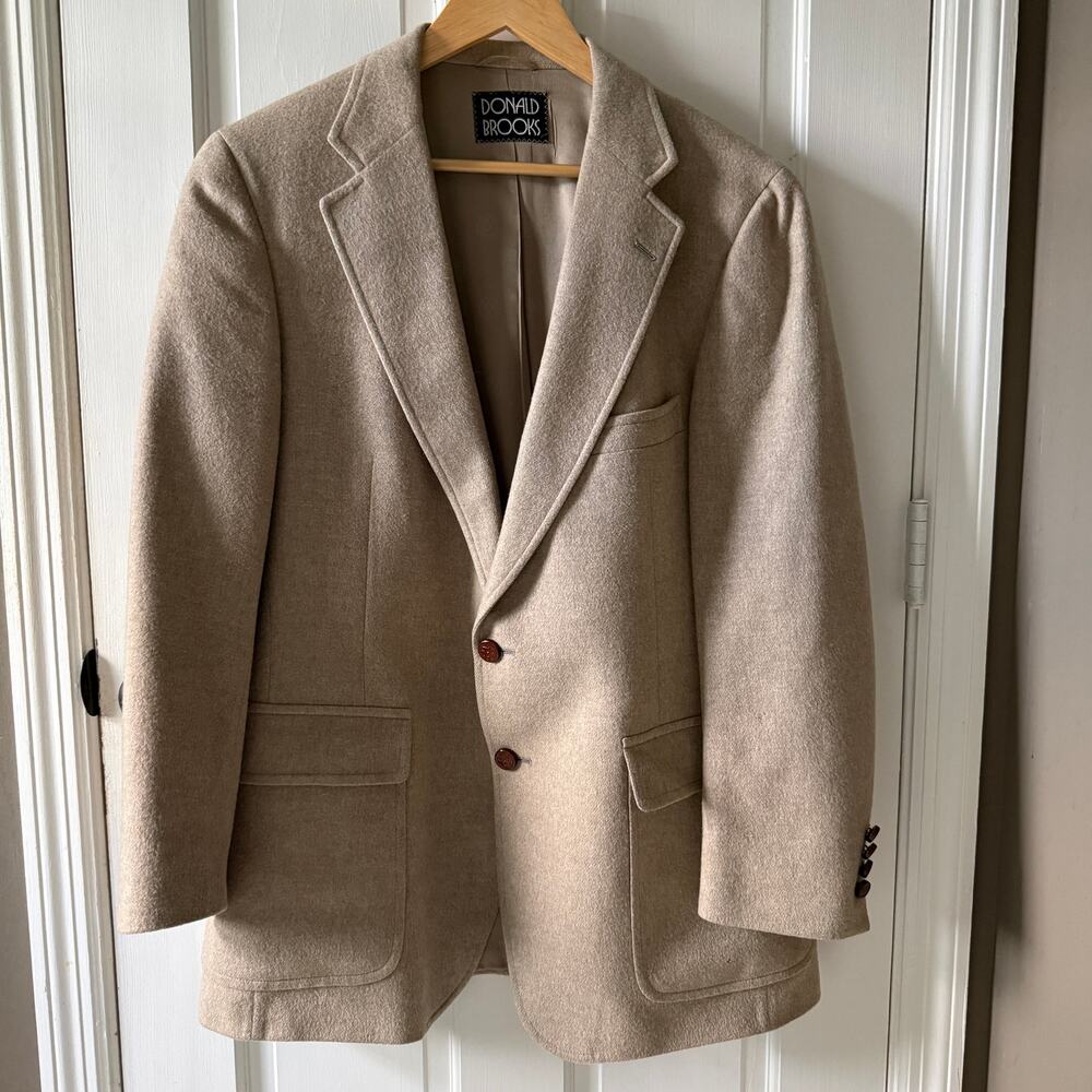Vintage Camel Hair Donald Brooks Sport Coat Men’s Tan Woven in Scotland Size L